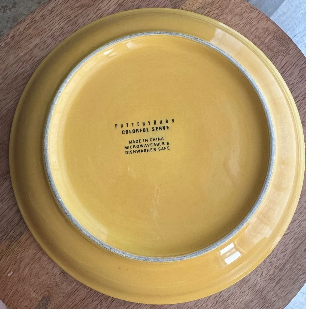 Pottery Barn Colorful Serve Yellow Salad Plates Set of 3 Replacement Stonewear